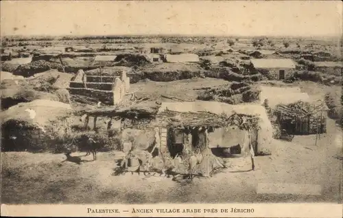 Ak Jericho Palästina, Teilansicht, Hütten