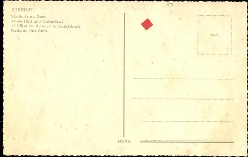 Ak Utrecht Niederlande, Rathaus und Kathedrale