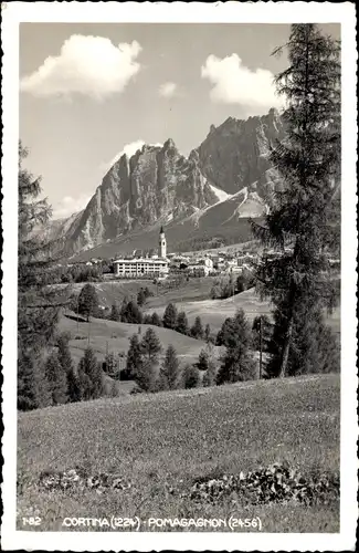 Ak Cortina d'Ampezzo Veneto, Pomagagnon, Ort mit Umgebung