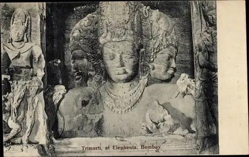 Ak Mumbai Bombay Indien, Trimurti in Elephanta