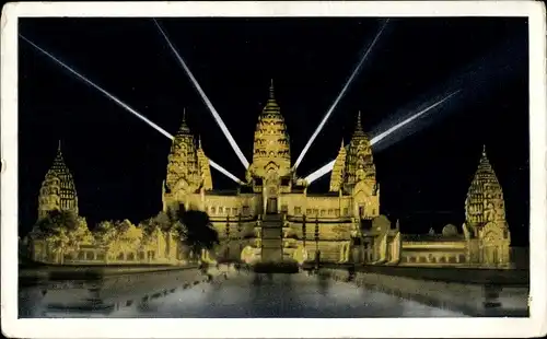 Ak Angkor Vat Kambodscha, Blanche Archs, Vue de nuit