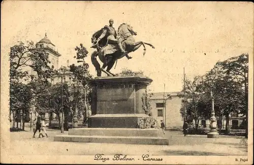 Ak Caracas, Venezuela, Plaza Bolivar