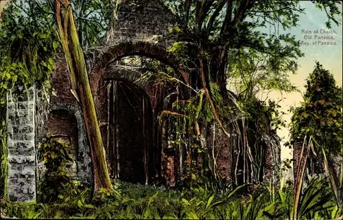 Ak Panama, Ruine der Kirche