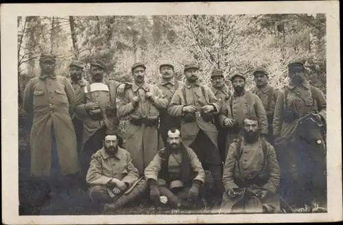 Foto Ak Französische Soldaten in Uniformen, Gruppenaufnahme, I WK