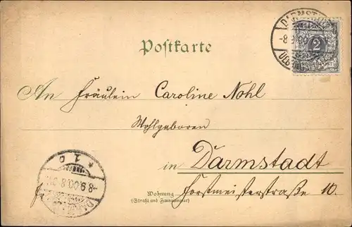 Litho Darmstadt in Hessen, Truppenübungsplatz, Schulschießen, Fahne