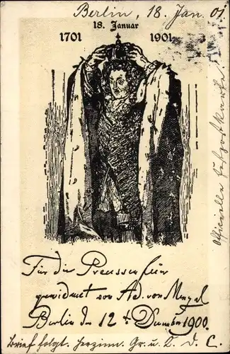 Künstler Ak von Menzel, Adolph, König Friedrich II. von Preußen, Friedrich der Große