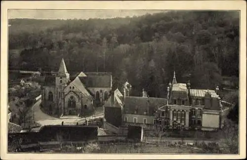 Ak Montaigu Aisne, Kirche und Schloss