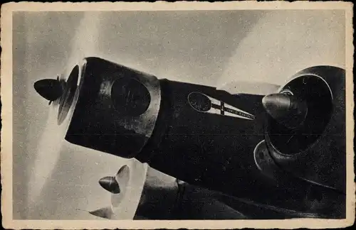 Ak Italienisches Militärflugzeug, Bomber, Detailansicht