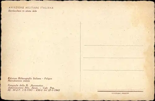 Ak Italienisches Militärflugzeug, Bomber, Detailansicht