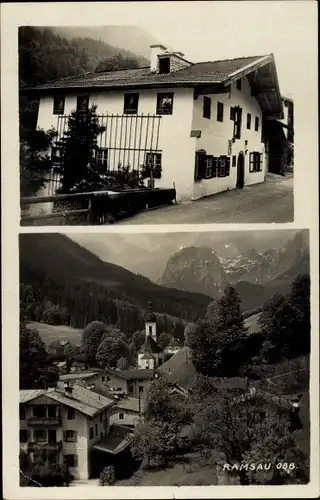 Foto Ak Ramsau im Berchtesgadener Land Oberbayern, Teilansicht, Wohnhaus