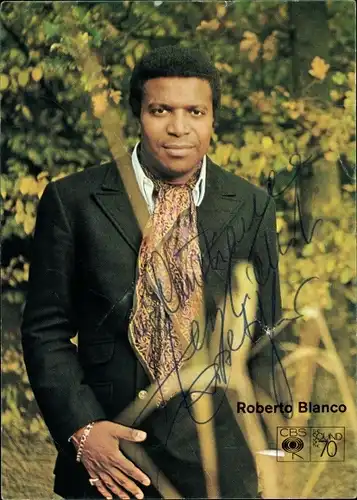 Autogrammkarte Sänger Roberto Blanco, Autogramm