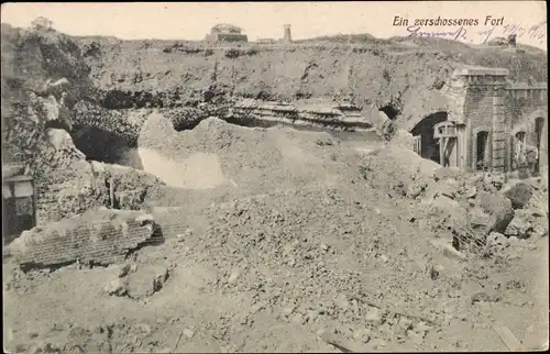 Ak Zerschossenes Fort, Kriegszerstörungen, I. WK