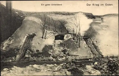 Ak Krieg im Osten, Guter Unterstand, I. WK