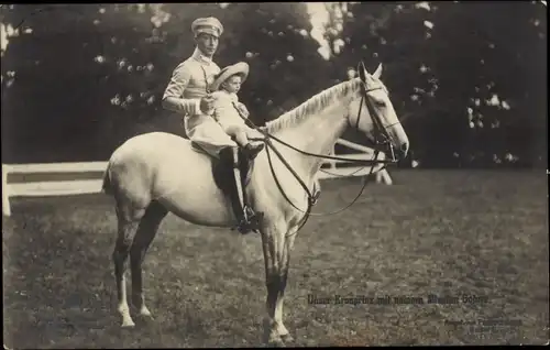 Ak Kronprinz Wilhelm von Preußen mit seinem ältesten Sohn