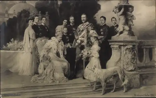 Künstler Ak Keller, Ferdinand, Deutsches Kaiserhaus unter Kaiser Wilhelm II., Windhund