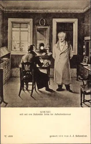 Künstler Ak Schmeller, Goethe und sein Sekretär John