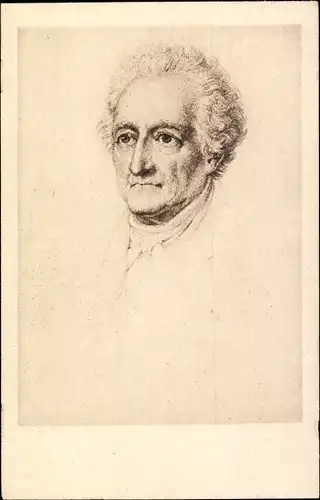 Künstler Ak Schwerdtgeburth, Portrait, Schriftsteller Johann Wolfgang von Goethe