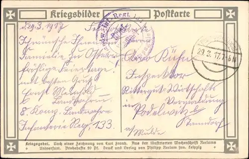 Künstler Ak Franz, C., Kriegsgebet, Betende Menschen in der Kirche