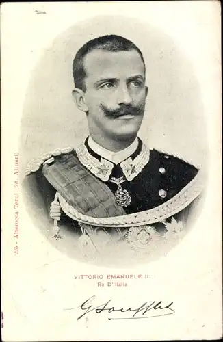 Ak Viktor Emanuel III., König von Italien, Porträt in Uniform