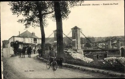 Ak Port à Binson Mareuil le Port Marne, Entree du Pont