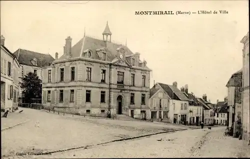 Ak Marchais Montmirail Marne, L'Hotel de Ville