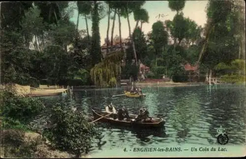 Ak Enghien les Bains Val d'Oise, eine Ecke des Sees