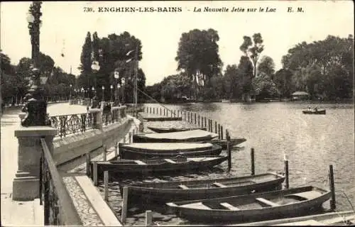 Ak Enghien les Bains Val d'Oise, Der neue Jetee am See