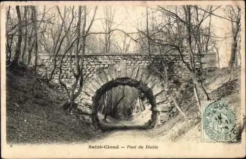 Ak Saint Cloud Hauts de Seine, Pont du Diable