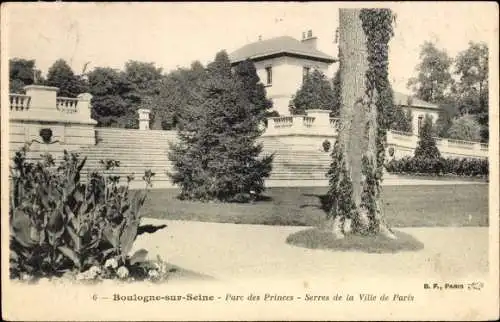 Ak Boulogne sur Seine Hauts de Seine, Parc des Princes, Serres de la Ville de Paris