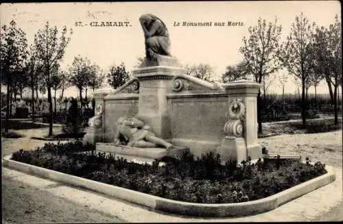 Ak Clamart Hauts de Seine, Le Monument aux Morts