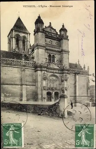 Ak Vétheuil Val-d´Oise, Kirche