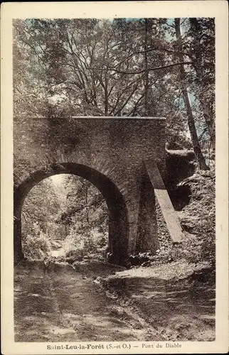 Ak St Leu la Foret Val d'Oise, Pont du Diable