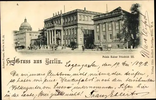 Ak Berlin Mitte, Palais Kaiser Friedrich III., Unter den Linden