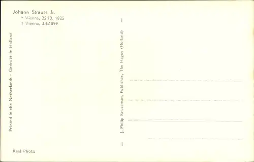 Ak Komponist Johann Strauss Junior, Portrait