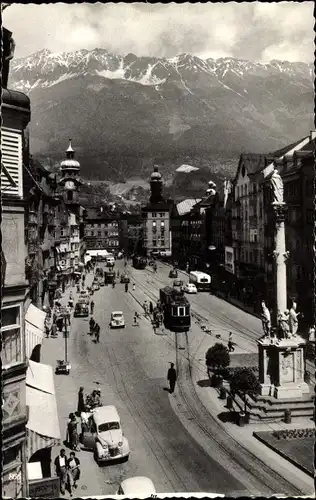 Ak Innsbruck Tirol, Maria Theresienstraße mit Annasäule