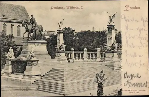 Ak Wrocław Breslau Schlesien, Denkmal Wilhelm I.