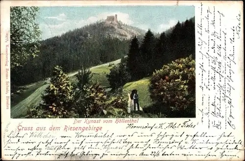 Ak Sobieszów Hermsdorf Kynast  Jelenia Góra Hirschberg im Riesengebirge, vom Höllental