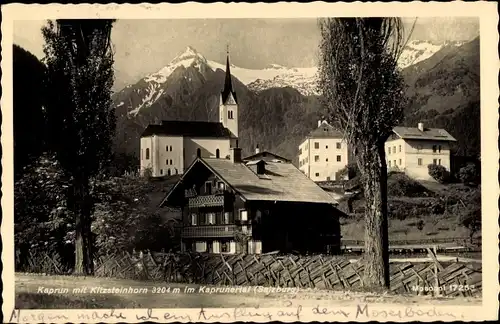 Ak Kaprun in Salzburg, Teilansicht mit Kitzsteinhorn im Kaprunertal