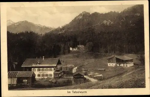 Ak Tatzelwurm Oberaudorf in Oberbayern, Gasthof mit bequemen Aufstieg zum Brünnstein und Traiten