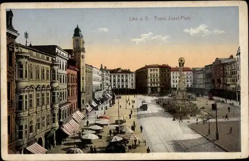 Ak Linz an der Donau Oberösterreich, Franz Josef-Platz