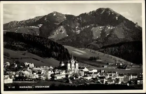 Ak Mariazell Steiermark Österreich, Panorama, Ortschaft, Kloster, Gebirge
