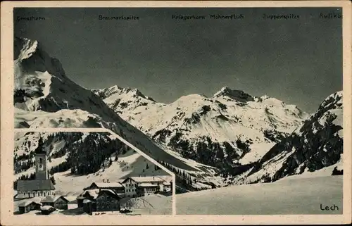 Ak Lech Vorarlberg, Wintersportplatz, Jupperspitze, Braunarlspitze