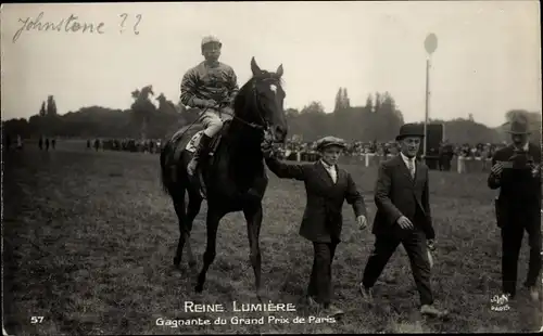 Ak Jockey auf einem Rennpferd, Reine Lumiere, Grand Prix de Paris