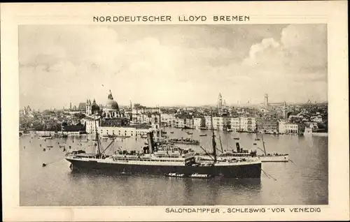 Ak Venezia Venedig Veneto, Salondampfer Schleswig, Norddeutscher Lloyd Bremen
