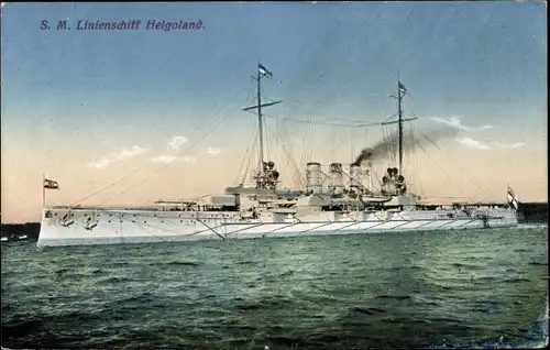 Ak Deutsches Kriegsschiff, SMS Helgoland, Linienschiff