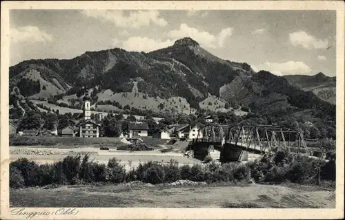 Ak Lenggries in Oberbayern, Gesamtansicht, Geierstein