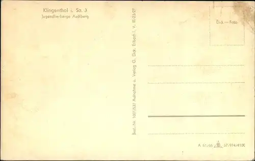 Ak Klingenthal im Vogtland Sachsen, Jugendherberge Aschberg, Speisesaal, Panorama