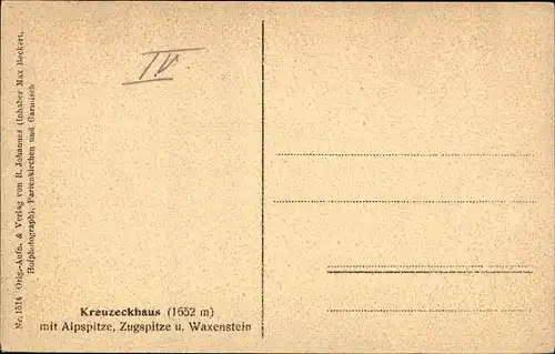 Ak Garmisch Partenkirchen in Oberbayern, Kreuzeckhaus, Adolf Zoeppritz Haus, Aipspitze, Zugspitze