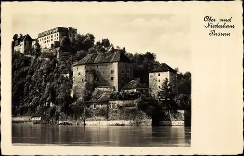 Ak Passau in Niederbayern, Ober- und Niederhaus