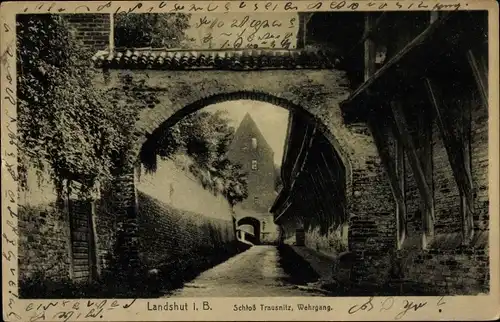 Ak Landshut in Niederbayern, Burg Trausnitz, Wehrgang